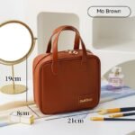 Bolsa de Maquilhagem em Pele PU de Grande Capacidade – Nécessaire de Viagem Concha - Image 2