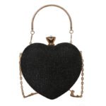 Clutch de Noite Brilhante em Forma de Coração – Mala de Festa com Corrente - Image 4