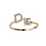 Anel Ajustável com Inicial (A–Z) e Strass – Bijuteria Feminina Elegante - Image 4
