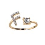 Anel Ajustável com Inicial (A–Z) e Strass – Bijuteria Feminina Elegante - Image 6