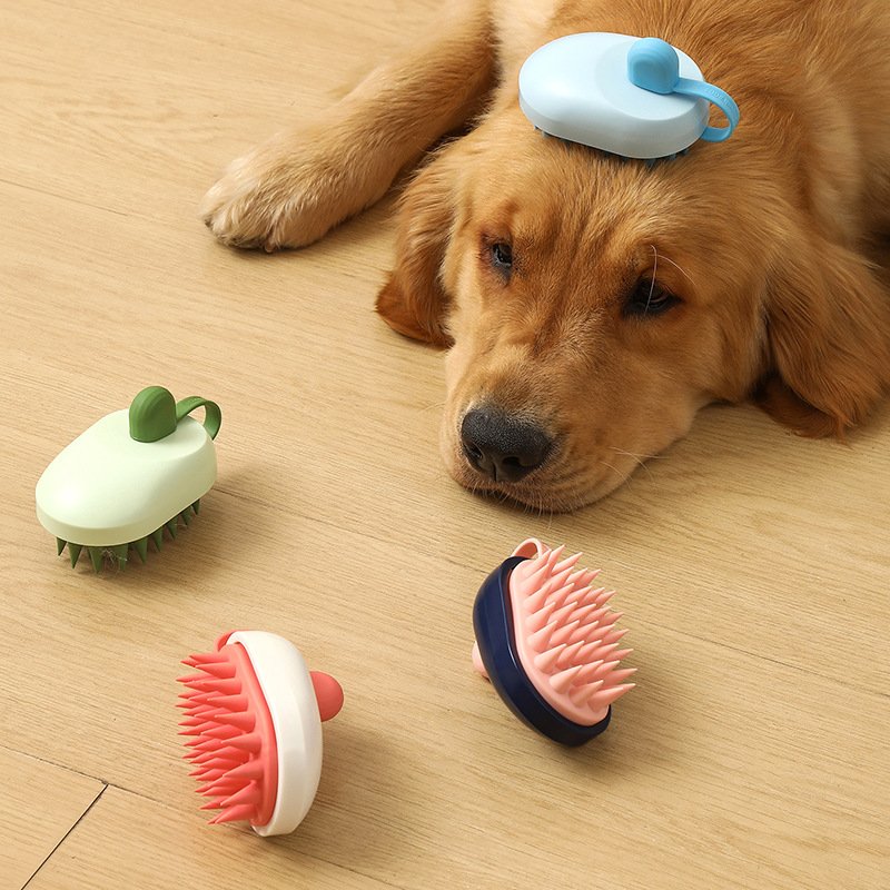 Escova de Banho em Silicone para Cão e Gato – Massagem e Remoção de Pelo