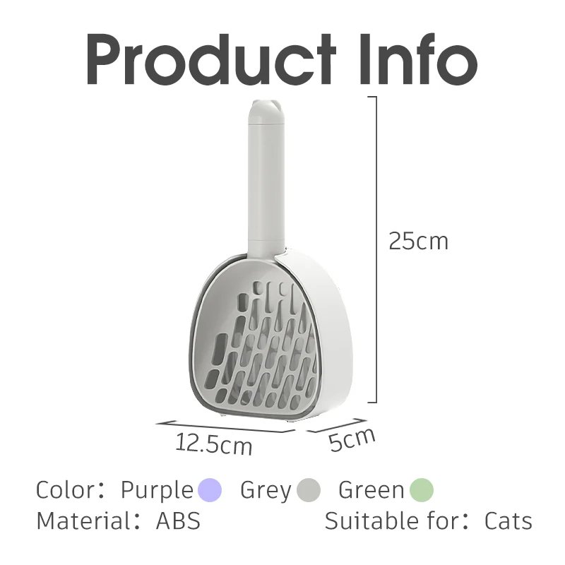 Pá para Areia de Gato com Suporte – Limpeza Fácil da Caixa de Areia