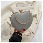 Clutch de Noite Brilhante em Forma de Coração – Mala de Festa com Corrente - Image 7