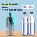 Garrafa de Água Portátil para Cão 800 ml – Bebedouro Dobrável Anti-Derrame para Passeios - Image 7