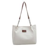 Mala Tote Acolchoada com Corrente – Mala de Ombro Feminina Padrão Losango - Image 8