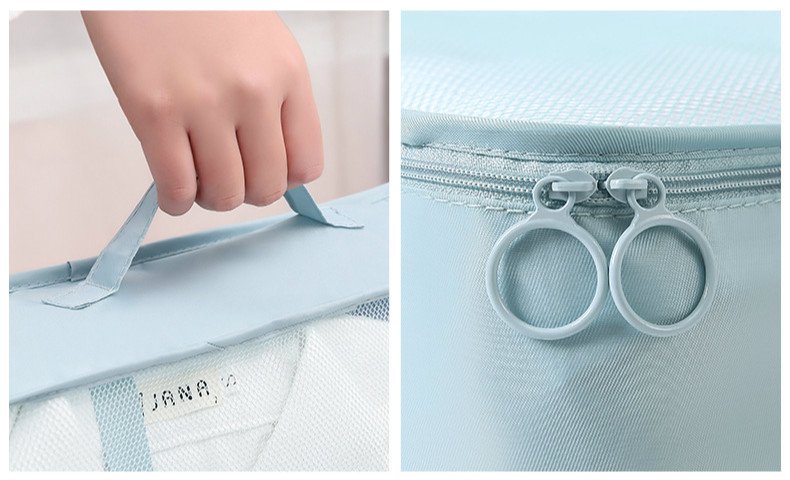 Conjunto de 8 Organizadores de Mala de Viagem – Cubos para Roupa, Roupa Interior e Sapatos