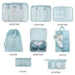 Conjunto de 8 Organizadores de Mala de Viagem – Cubos para Roupa, Roupa Interior e Sapatos - Image 9