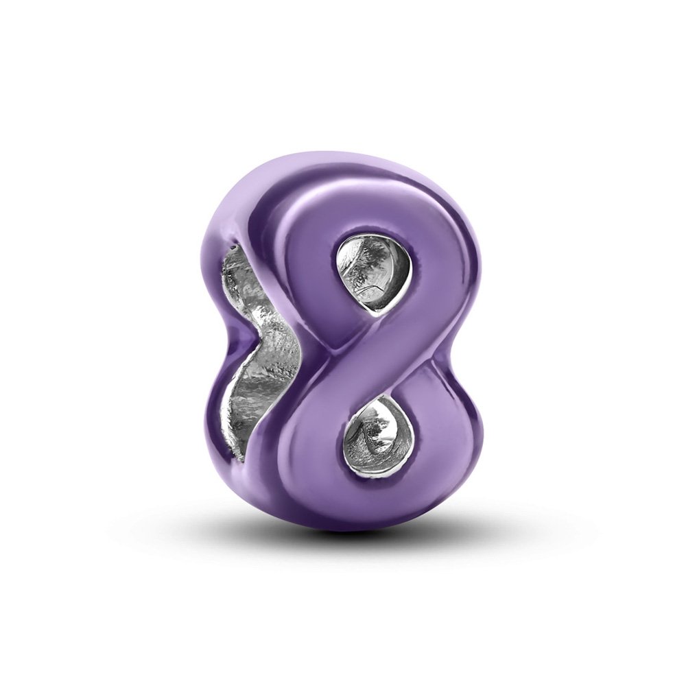 Pandora – Charm Infinito em Prata 925 com Esmalte Lilás (794909C01)