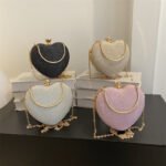 Clutch de Noite Brilhante em Forma de Coração – Mala de Festa com Corrente - Image 6