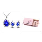 Conjunto de Colar e Brincos em Forma de Gota com Strass – 3 Peças – Bijuteria Feminina para Oferta - Image 4