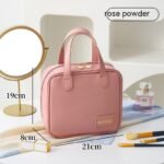 Bolsa de Maquilhagem em Pele PU de Grande Capacidade – Nécessaire de Viagem Concha - Image 8