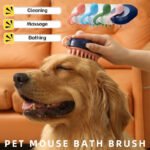 Escova de Banho em Silicone para Cão e Gato – Massagem e Remoção de Pelo