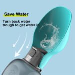Garrafa de Água Portátil para Cão 800 ml – Bebedouro Dobrável Anti-Derrame para Passeios - Image 4