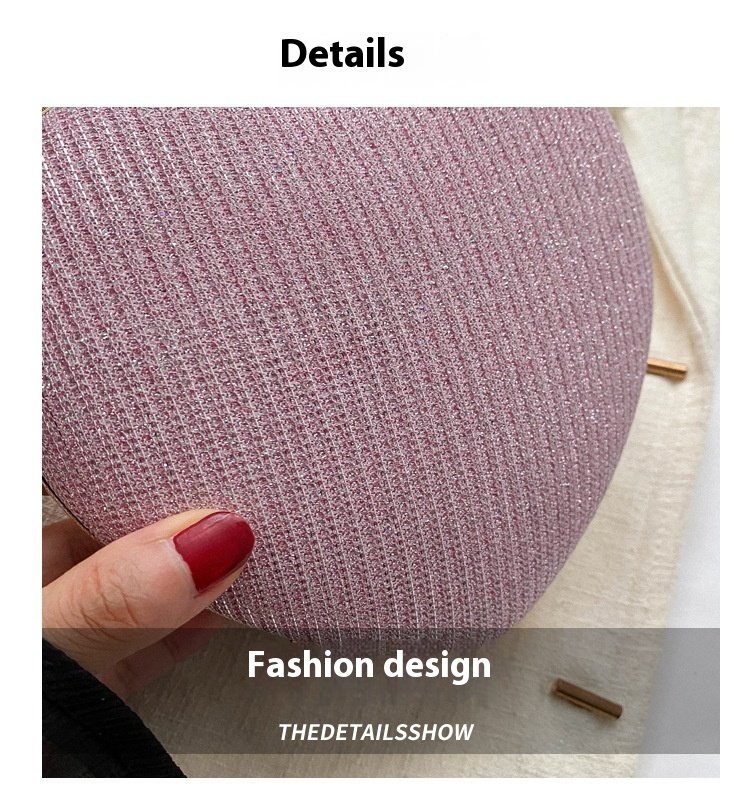 Clutch de Noite Brilhante em Forma de Coração – Mala de Festa com Corrente