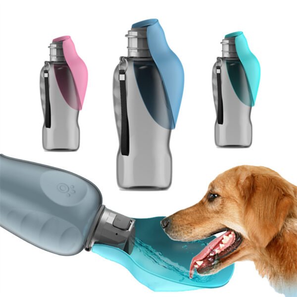 Garrafa de Água Portátil para Cão 800 ml – Bebedouro Dobrável Anti-Derrame para Passeios
