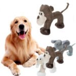 Conjunto de 3 Peluches com Apito para Cão — Elefante, Macaco e Caniche