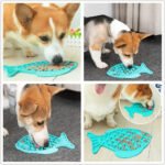 Tapete de Lamber em Silicone para Cão e Gato — Azul
