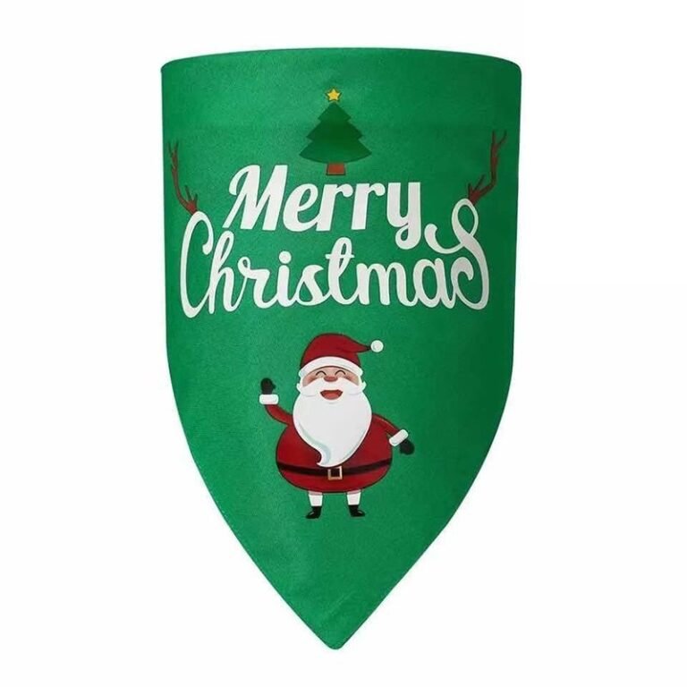 Bandana de Natal para Cão — Verde com Pai Natal (L)