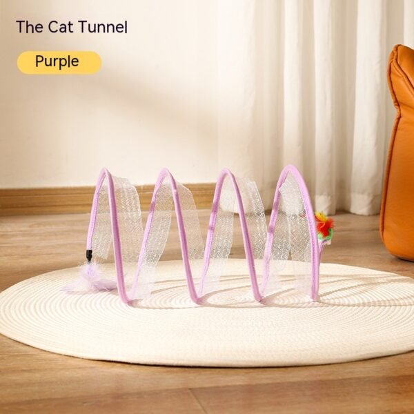 Túnel Dobrável em Espiral para Gato — Lilás