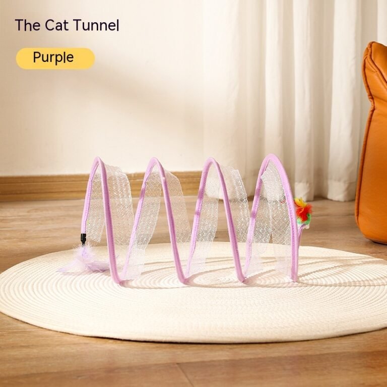 Túnel Dobrável em Espiral para Gato — Lilás