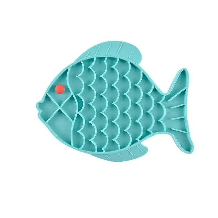 Tapete de Lamber em Silicone para Cão e Gato — Azul