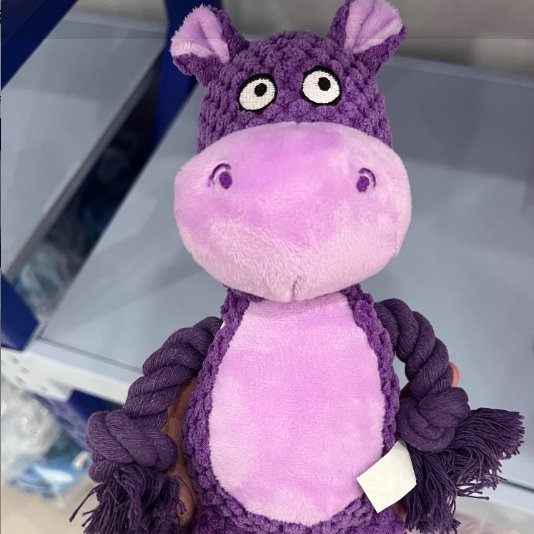 Hipopótamo de Peluche com Som para Cão — Lilás